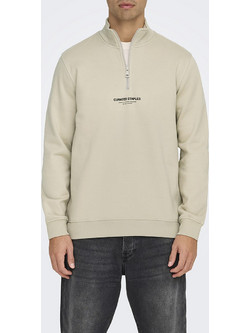 Only & Sons Ανδρικό Φούτερ Μπεζ 22030922
