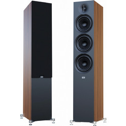 Elac Debut 3.0 F6.3 Ζεύγος Ηχείων Hi-Fi Τοίχου 180W 3 Δρόμων Walnut