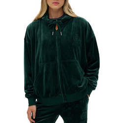 Superdry Γυναικεία Ζακέτα Φούτερ Μακριά με Κουκούλα και Φερμουάρ Κυπαρισσί W2012544A-27E