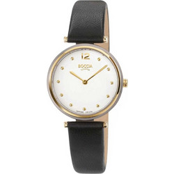 Boccia Γυναικείο Ρολόι με Μαύρο Δερμάτινο Λουράκι 3349-01