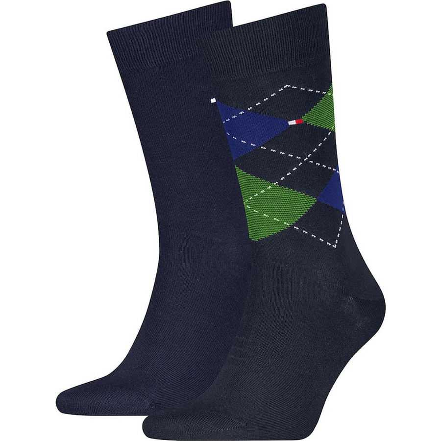 Tommy Hilfiger Ανδρικές Κάλτσες Ψηλές Navy Μπλε 2Pack 100001495-048 ...