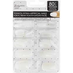 Μεσαία Γαλακτερά Square Tips Νυχιών 80τμχ
