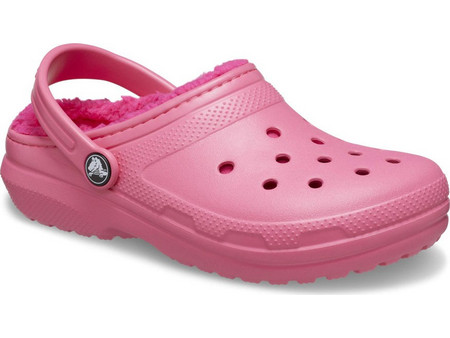 Crocs Ανατομικές Χειμερινές Παιδικές Παντόφλες για Κορίτσι με Γούνα Ροζ Φούξια 207010-6VZ