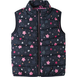 Name It Stars Αμάνικο Παιδικό Μπουφάν Χειμωνιάτικο Puffer Navy Μπλε Φούξια 13243652