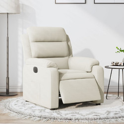 vidaXL Πολυθρόνα Relax με Υποπόδιο Ανακλινόμενη Βελούδινη Μπεζ 3205079