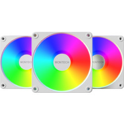 Montech GF120R V2 Case Fan 120mm ARGB με Σύνδεση 3-Pin 4-Pin PWM 3τμχ White