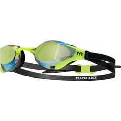 TYR Tracer-X RZR Mirrored Racing Γυαλάκια Κολύμβησης Ενηλίκων Αντιθαμβωτικά Μαύρα Lime