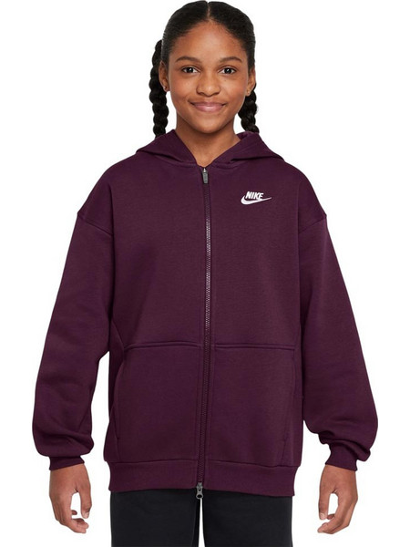 Nike Παιδική Ζακέτα Φούτερ με Κουκούλα και Φερμουάρ Μωβ FD2931-610