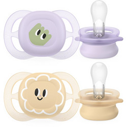 Philips Avent Ultra Start Ορθοδοντικές Πιπίλες Σιλικόνης 0-2m Light Pink Light Yellow 2τμχ SCF075/13