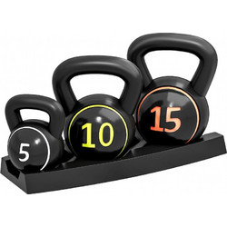 Sportnow A91-282V00BK Σετ Kettlebell Πλαστικοποιημένα 13.5kg