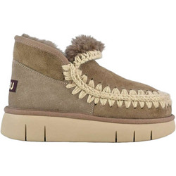 Mou Eskimo Bounce Γυναικεία Μποτάκια Πλατφόρμα Suede Μπεζ με Γούνα FW531009A-ELG