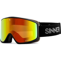 Sinner Sin Valley S SIGO-183-10C18 Μάσκα Σκι & Snowboard Ενηλίκων Μαύρη με Φακό Καθρέπτη Πορτοκαλί