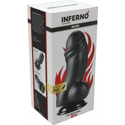 Inferno Fat Booys Dildo με Βεντούζα & Όρχεις 19cm Μαύρο
