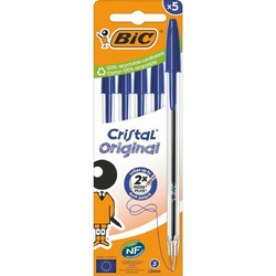 BIC Cristal Original Σετ Στυλό Διαρκείας 1mm Μπλε 5τμχ 516344