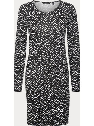 Vero Moda Mini Καθημερινό Φόρεμα Μαύρο Λευκό 10271429