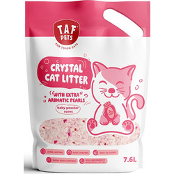 Taf Pets Crystal Baby Powder Κρυσταλλική Άμμος Γάτας με Άρωμα Πούδρα 7.6lt