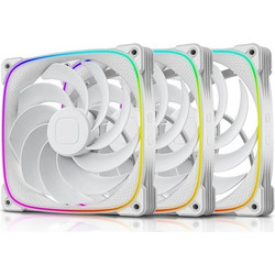 Geometric Future Squama 2503RW-14 Reverse Case Fan 140mm RGB με Σύνδεση 3-Pin 4-Pin PWM 3τμχ White