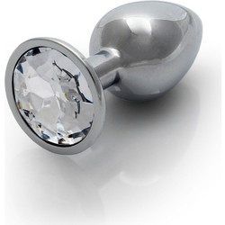 Shots Round Gem Small Πρωκτική Σφήνα Diamond Plug 7cm Ασημί