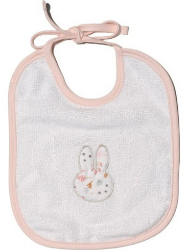 Miffy Des. 71 Σαλιάρα από 100% Βαμβάκι με Κορδόνι Λευκή Σομόν
