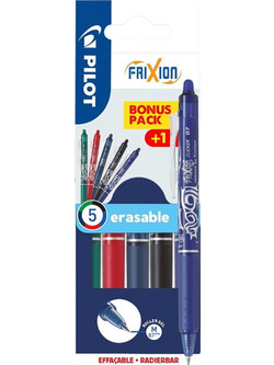Pilot Frixion Clicker Σετ Στυλό Διαρκείας που Σβήνει 0.7mm Πολύχρωμο 5τμχ