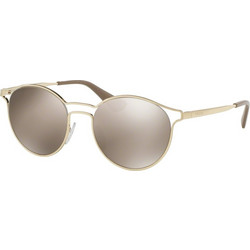Prada PR62SS ZVN1C0 Ανδρικά Γυαλιά Ηλίου Στρογγυλά Μεταλλικά Χρυσά με Aσημί Φακό