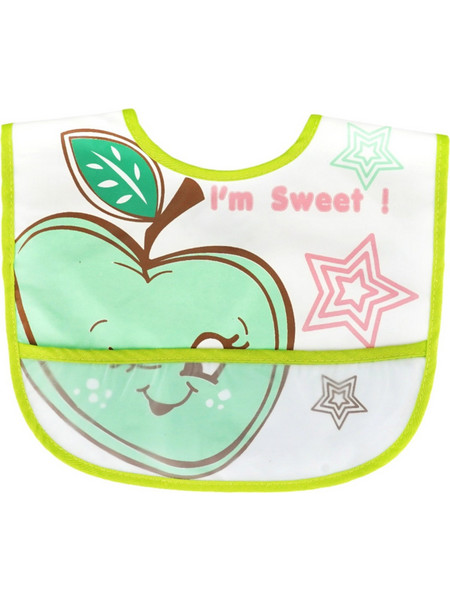 Baby Tone I'm Sweet Αδιάβροχη Σαλιάρα Υφασμάτινη με Αυτοκόλλητο & Τσέπη Lime