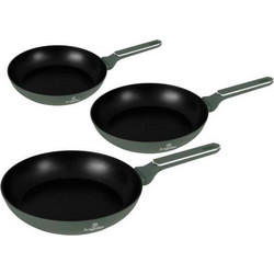 Berlinger Haus Matte Green Collection Σετ Τηγάνια Αλουμινίου με Αντικολλητική Επίστρωση Μαρμάρου 3τμχ BH-8206