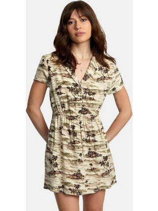 RVCA Mini Καλοκαιρινό Καθημερινό Φόρεμα Μεταξωτό Μπεζ AVJWD00258-CRE