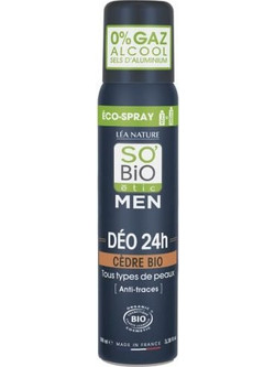 So' Bio Etic Cedar Φυσικό Ανδρικό Αποσμητικό Spray 24h Χωρίς Αλουμίνιο 100ml
