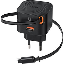 XO L165 Φορτιστής με Καλώδιο USB-C με Θύρα USB-A 20W Power Delivery
