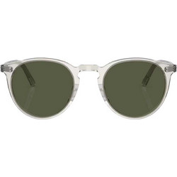 Oliver 5183S 166952 Ανδρικά Γυαλιά Ηλίου Στρογγυλά Κοκάλινα Διαφανή με Μαύρο Φακό