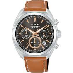 Lorus Ανδρικό Ρολόι Χρονογράφος με Καφέ Δερμάτινο Λουράκι RT387KX9