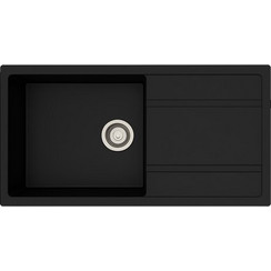 Unixton Kronos-110 Ένθετος Νεροχύτης Γρανίτη Αντιστρεφόμενος Ματ Black 100x50cm