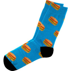 Dimisocks Do you Dare Burger Ανδρικές Κάλτσες Ψηλές με Σχέδια Royal Blue 60001