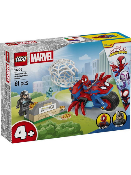 Lego Marvel Spider-Man Spidey on His Motorcycle Vs. Rhino για 4+ Ετών 11206