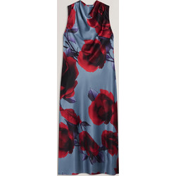 Ted Baker Midi Φόρεμα για Γάμο / Βάπτιση Floral Ντραπέ Μεταξωτό Γαλάζιο 282436