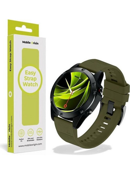 Mobile Origin Easy Strap Garmin Λουράκι Σιλικόνης Dark Green (Universal 22mm)