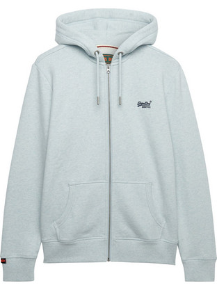 Superdry Ανδρική Ζακέτα Φούτερ με Κουκούλα και Φερμουάρ Γαλάζια M2014128A-J7Q