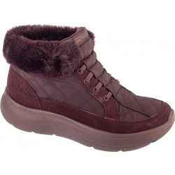 Skechers Slip-Ins On-the-GO Γυναικεία Μποτάκια Αστραγάλου Μπορντό με Γούνα 144841-BURG
