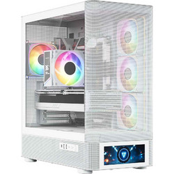Modecom Volcano AQ500 White Gaming Midi Tower Κουτί Υπολογιστή RGB με Πλαϊνό Παράθυρο