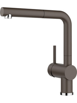 Blanco Linus-S 516697 Μπαταρία Κουζίνας Πάγκου Διπλής Παροχής Ανάμεικτη με Ντουζ Καφέ