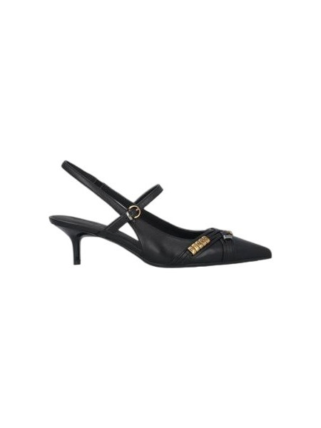 Pinko Γόβες Slingback Δερμάτινες με Τακούνι Στιλέτο Μαύρες SD0489P003Z99
