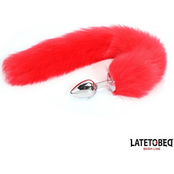 LateToBed Fox Πρωκτική Σφήνα Tail Plug 40cm Κόκκινη