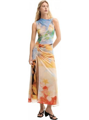 Desigual Maxi Καλοκαιρινό Βραδινό Φόρεμα Πολύχρωμο 26SWVK38-9019