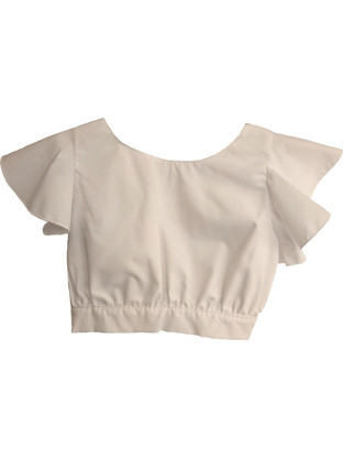 M&B Παιδικό Crop Top Κοντομάνικο Μπεζ 1836