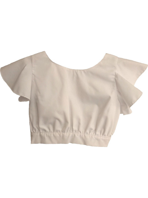 M&B Παιδικό Crop Top Κοντομάνικο Μπεζ 1836