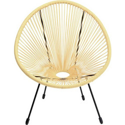 Kare Design Acapulco Πολυθρόνα Κήπου Μεταλλική Κίτρινη