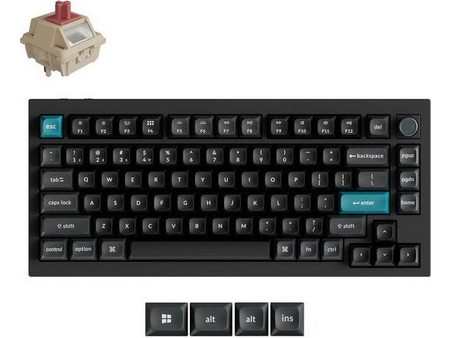 Keychron Q1 Ultra 8K Ασύρματο Μηχανικό Gaming Πληκτρολόγιο TenKeyLess με Keychron Silk POM Red Διακόπτες RGB Black