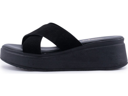 Love4shoes Καλοκαιρινές Γυναικείες Πλατφόρμες Χαμηλές Μαύρες 1428