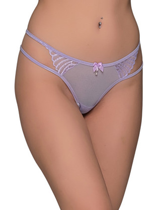 Milena By Paris Γυναικείο Sexy String με Δαντέλα Λιλά 7712